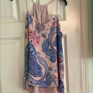 Express Pink and Blue Paisley Blouse